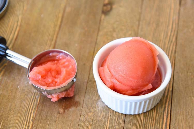 Refreshing Watermelon Sorbet Recipe! Make this fun frozen treat in less than 5 minutes. Ready to eat!