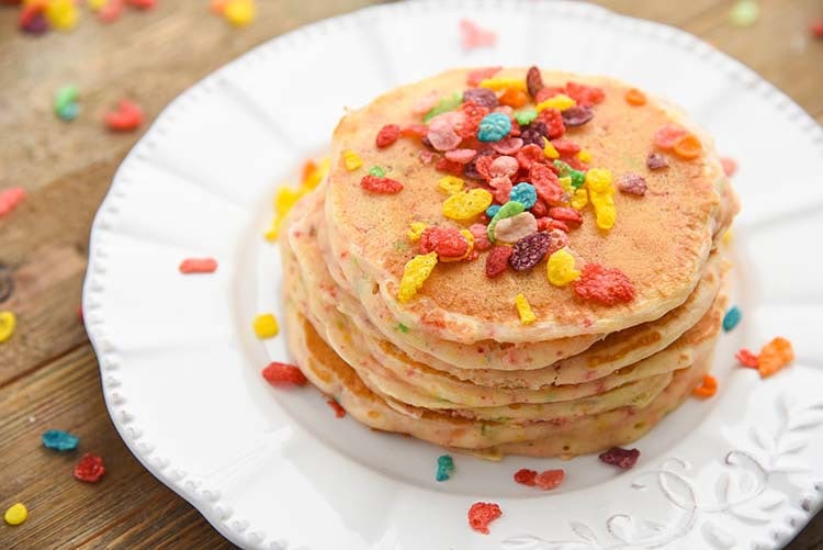 Fruity Pebbles Pancake Poppers - Sparkles to Sprinkles