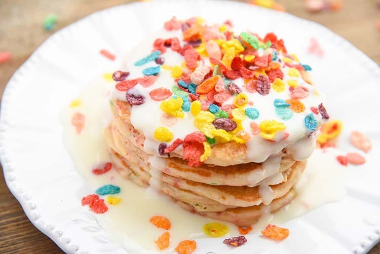 Fruity Pebbles Pancake Poppers - Sparkles to Sprinkles