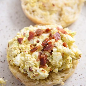 Bacon Egg Salad on an English Muffin Breakfast Recipe