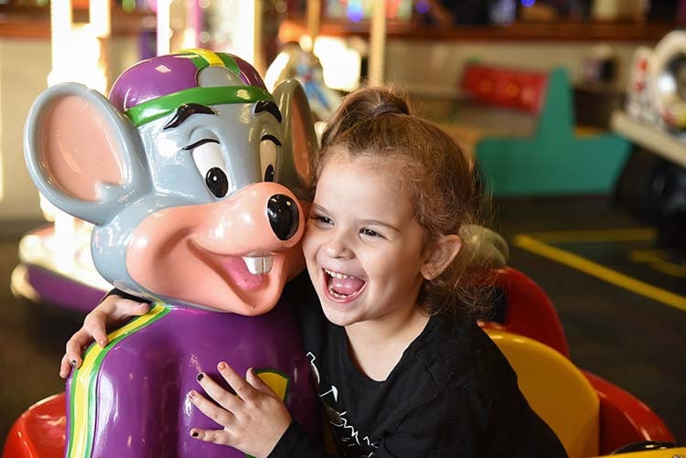 Having a blast at Chuck E. Cheese's