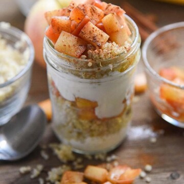 Homemade Apple Cinnamon Quinoa Parfaits, enjoy this delicious fall treat with freshly picked apples!