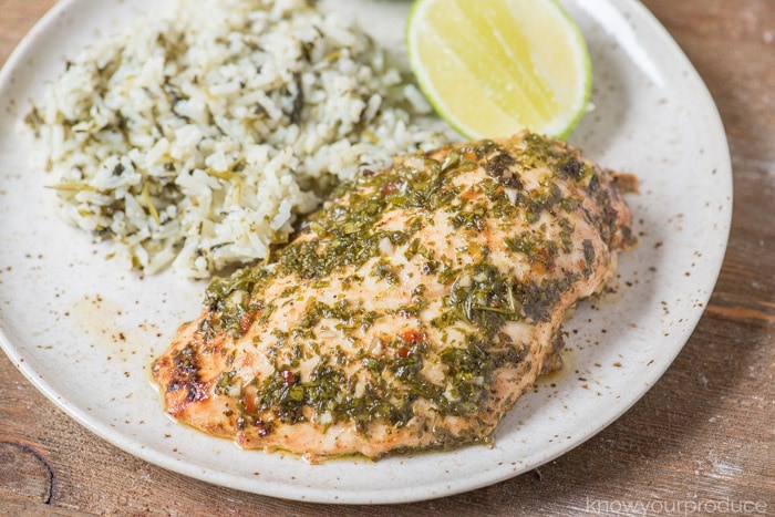 chicken with chimichurri sauce