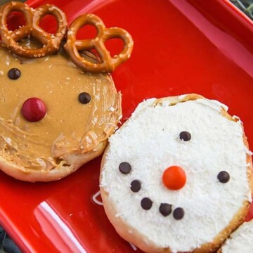 English Muffin Snowman English Muffin Reindeer