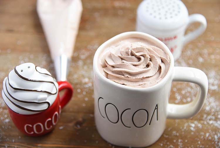 Hot Cocoa with Hot Chocolate Whipped Cream