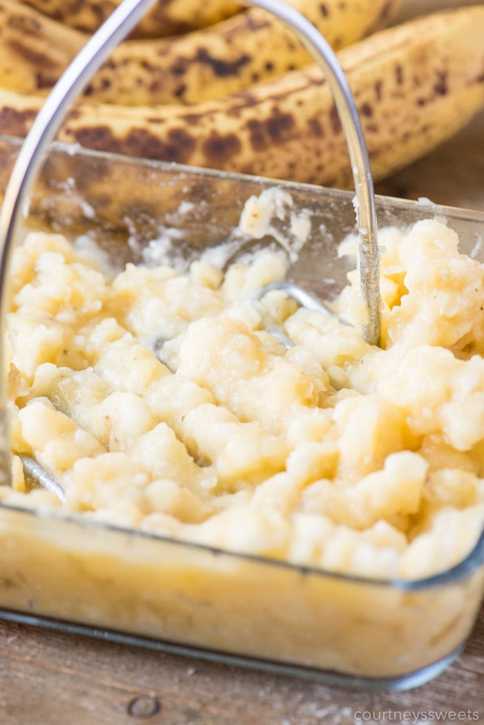 ripe mashed bananas for banana bundt cake