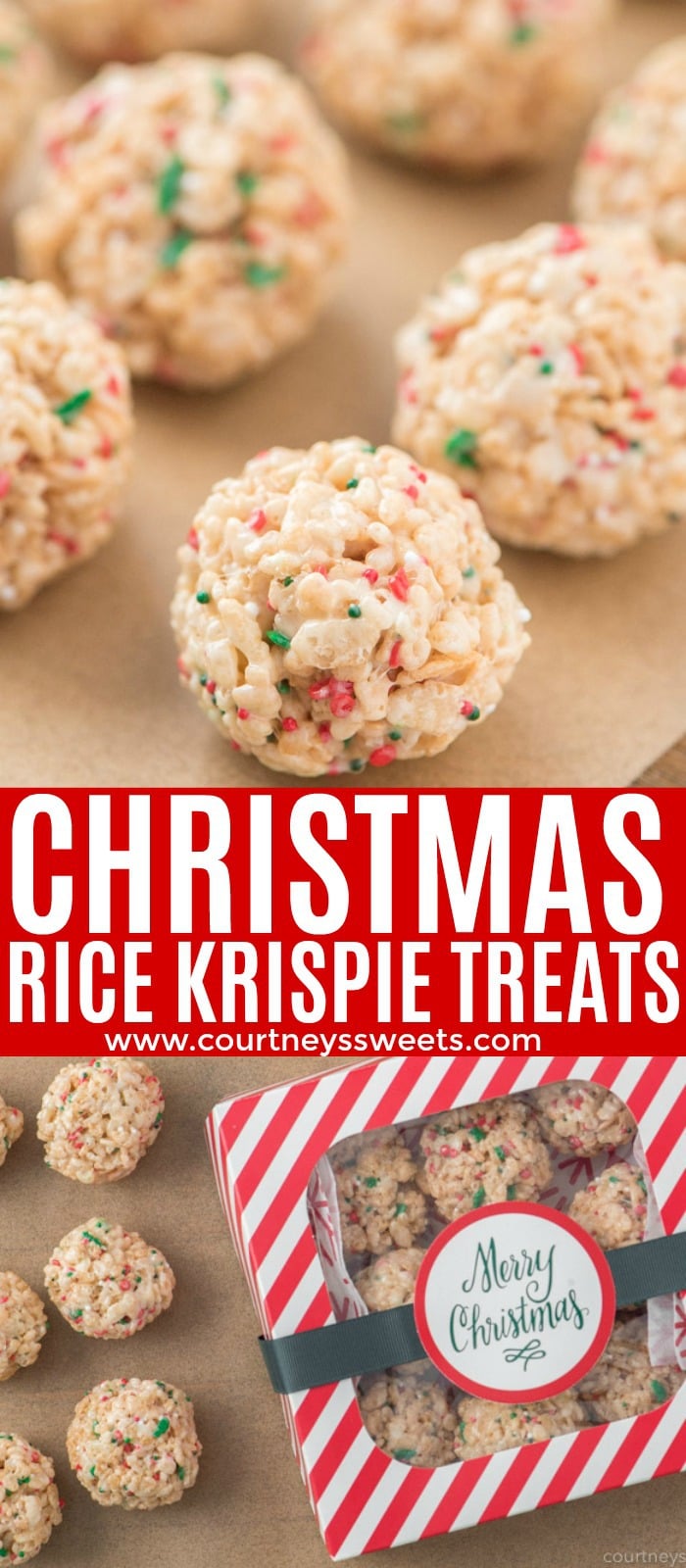 Yummy Christmas Rice Krispie Treats are a quick and easy non-traditional cookie for Christmas. Great edible Christmas gift! Inspired by Santa Bruce.