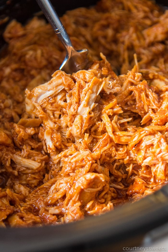 Slow Cooker Pulled Chicken - BBQ Pulled Chicken - Courtney's Sweets