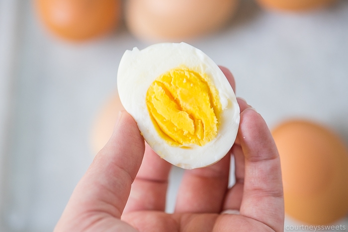 inside of hard boiled egg in air fryer