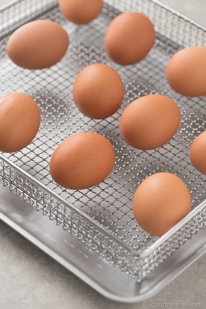 air fryer hard boiled eggs on air fryer rack