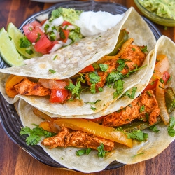 chicken fajitas on a plate