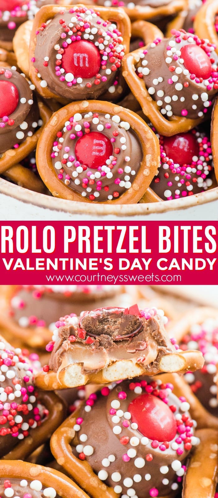 rolo pretzels bites recipe valentine's day candy edible gift