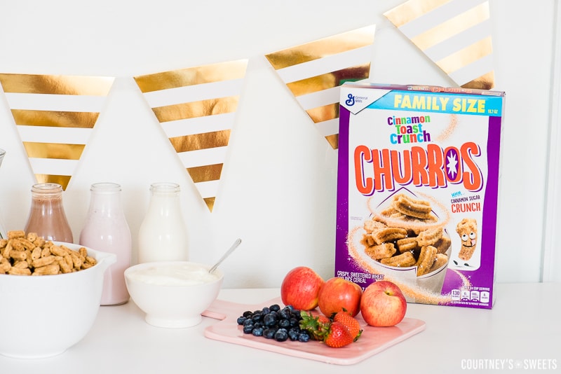 Cinnamon Toast Crunch Churro Cereal Breakfast Party spread