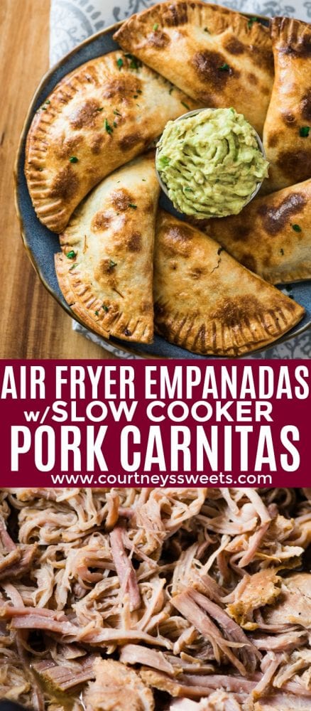 slow cooker pork carnitas empanadas in the air fryer