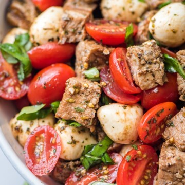 pork caprese salad