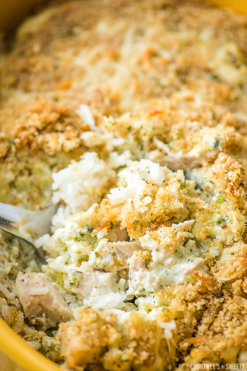 Easy Chicken Broccoli Rice Casserole Courtney S Sweets