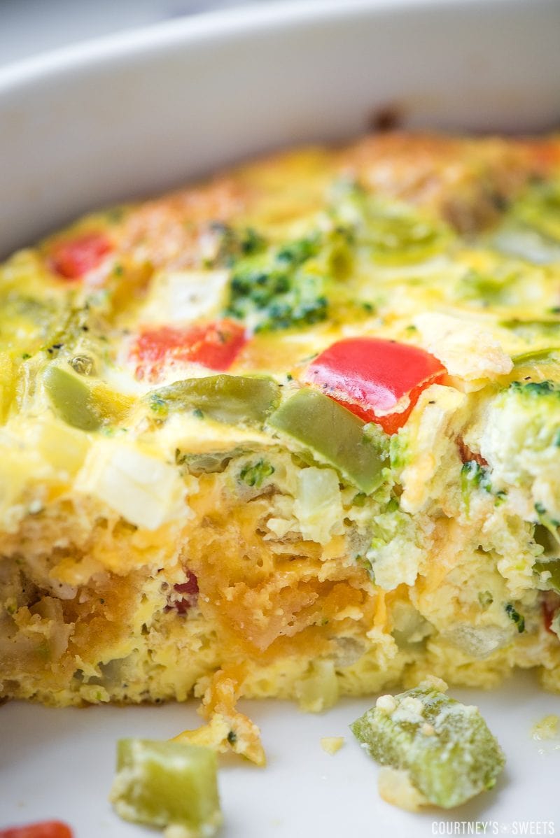 inside of tater tot casserole in baking dish