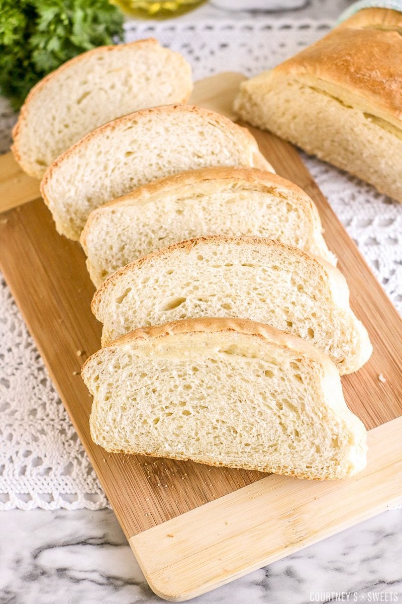 french bread sliced