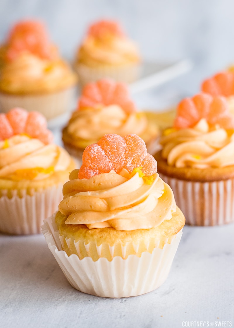 Orange Cupcakes with Orange Buttercream Frosting - Courtney's Sweets