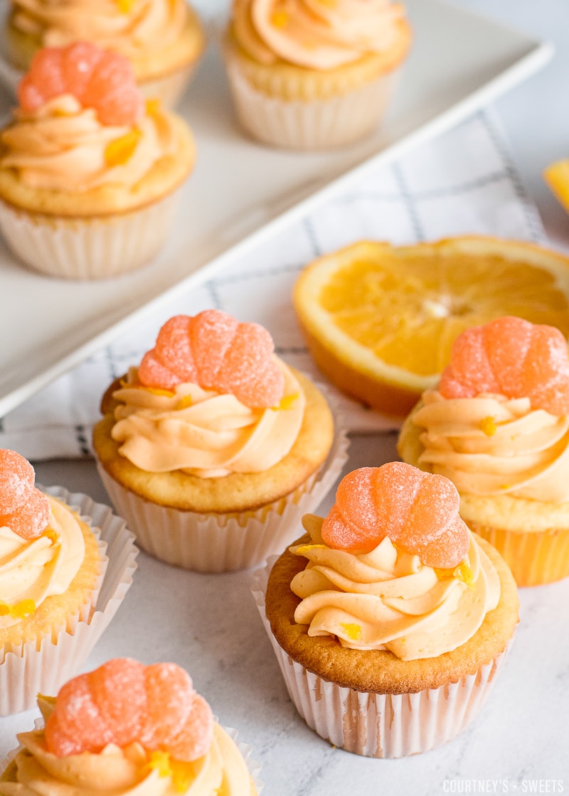 Orange Cupcakes with Orange Buttercream Frosting - Courtney's Sweets