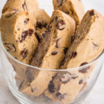 sliced gluten free mandel bread in a glass bowl