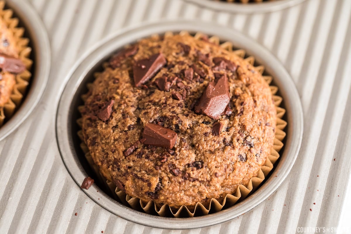 baked muffin in a tin.