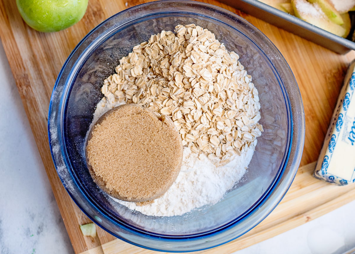 crisp ingredients in a bowl.