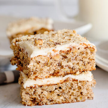 2 slices of banana nut cake stacked