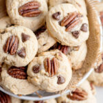 overhead photo of pecan chocolate chip cookies