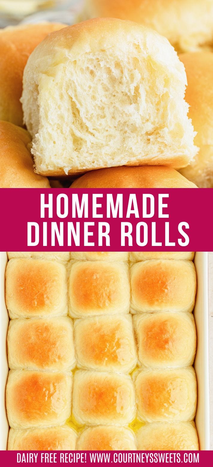 dinner rolls with text saying dinner rolls on it for pinterest.