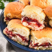 turkey sliders with brie and cranberry.