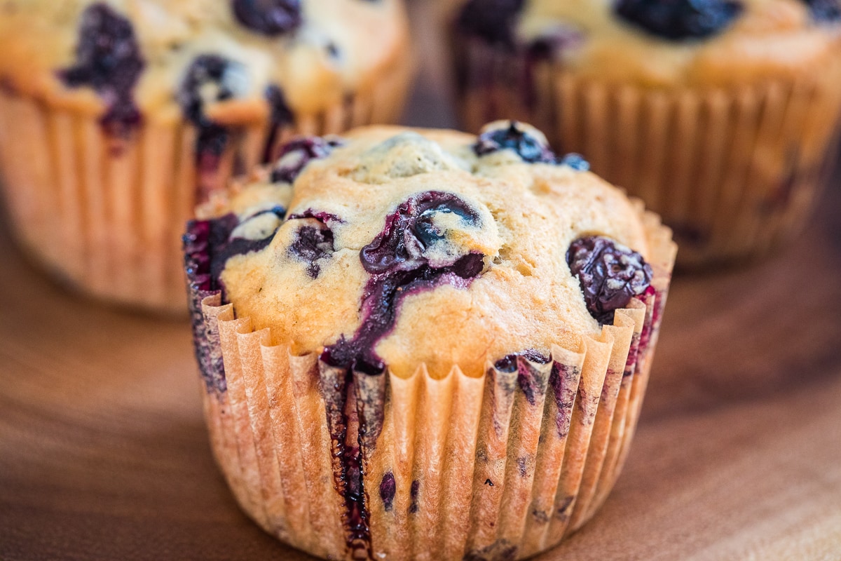 homemade banana blueberry muffins.