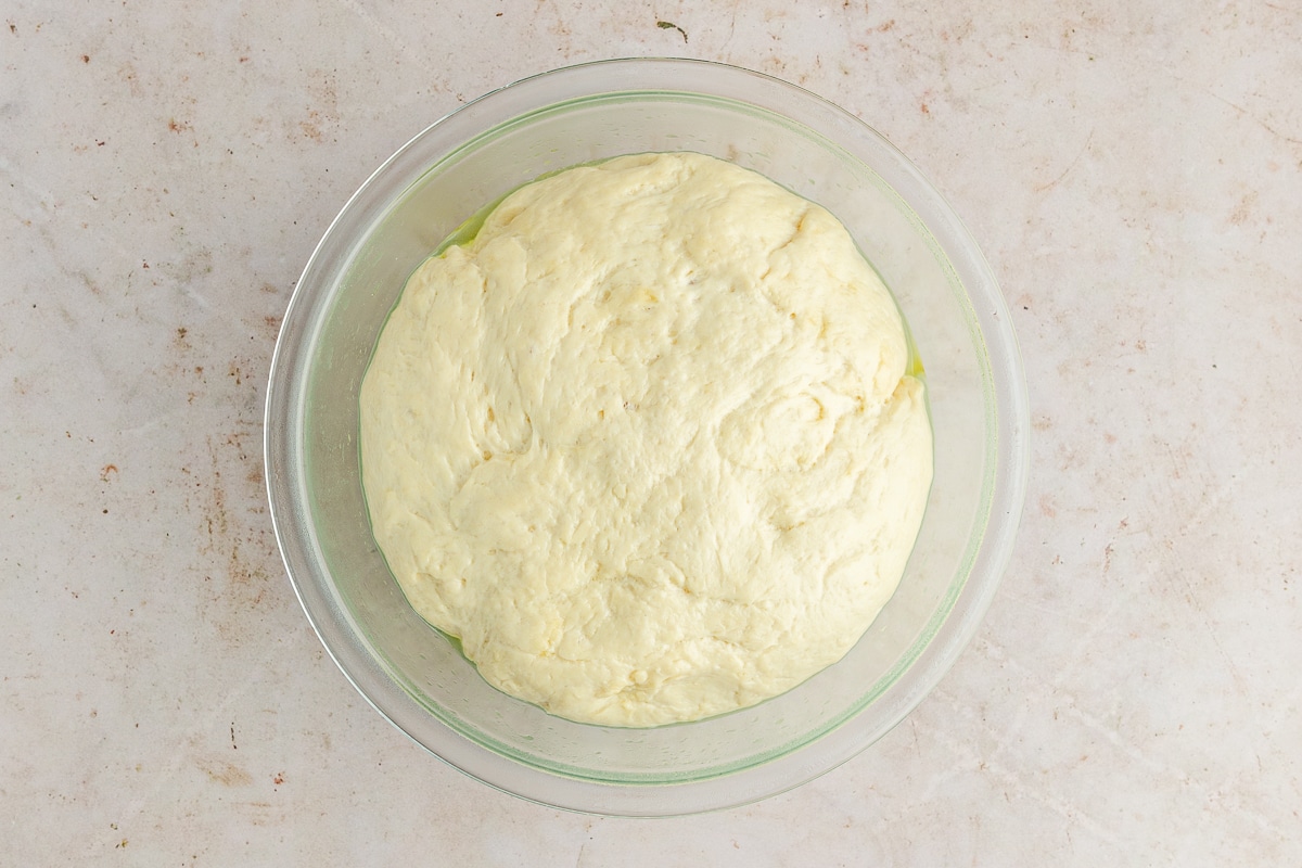 proofed dough in a bowl.