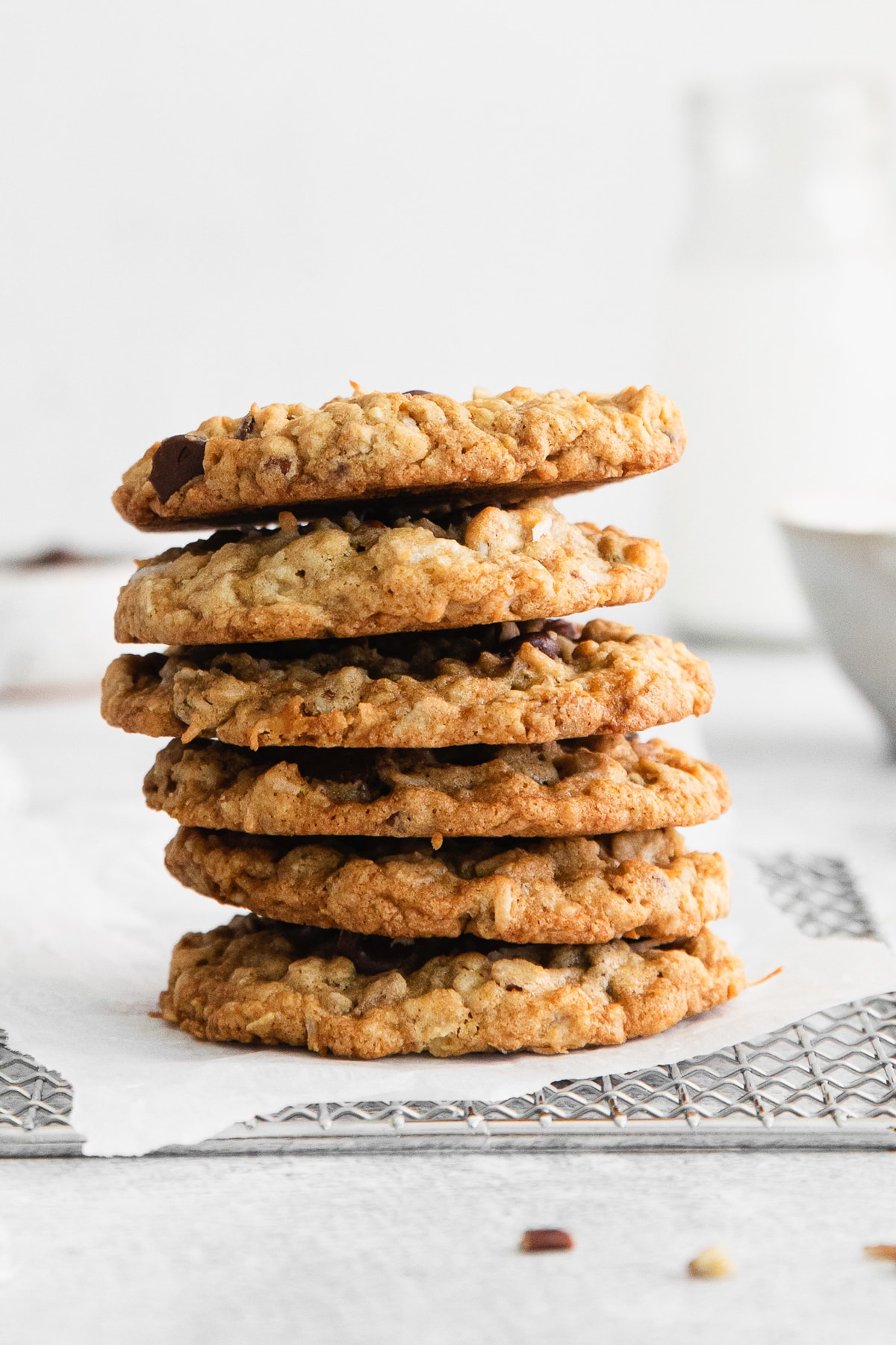 stacked cowboy cookies.