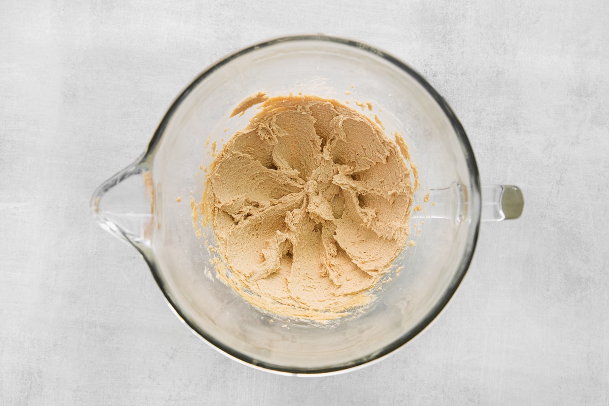 creamed butter and sugar in mixer bowl.