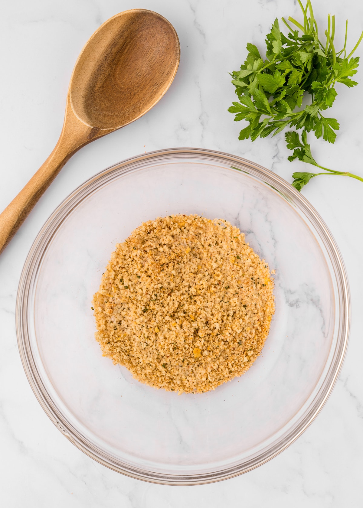 breadcrumbs for meatballs in a bowl.