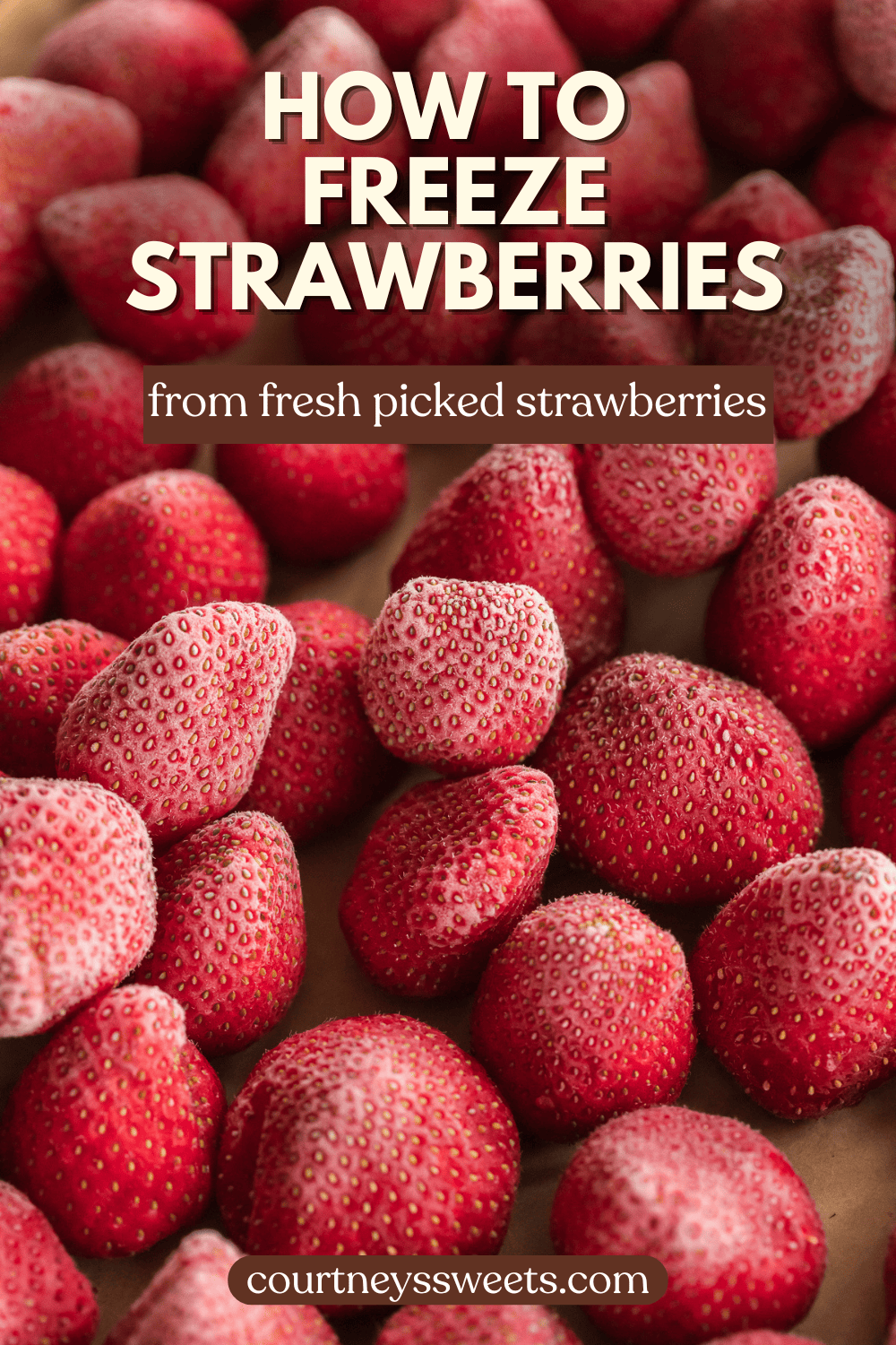 how to freeze strawberries pinterest image