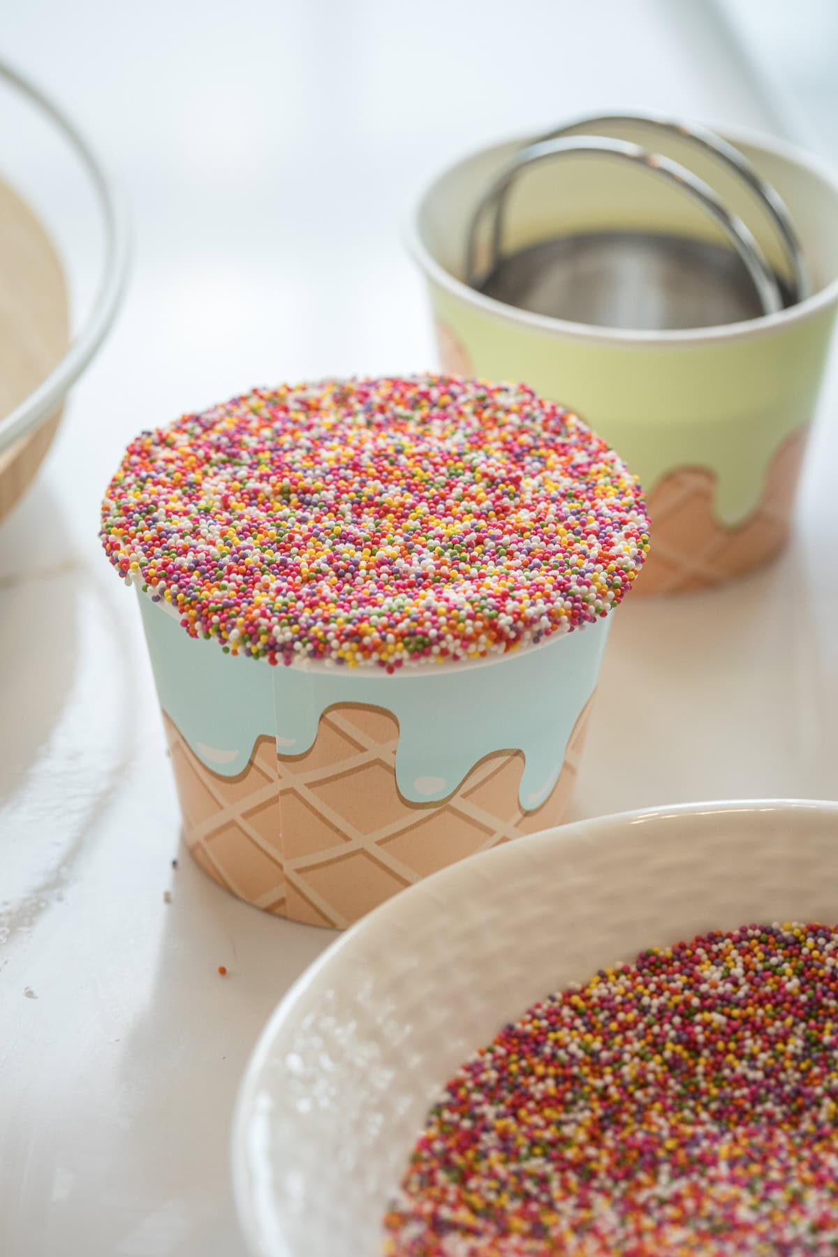 nonpareil covered cakes.