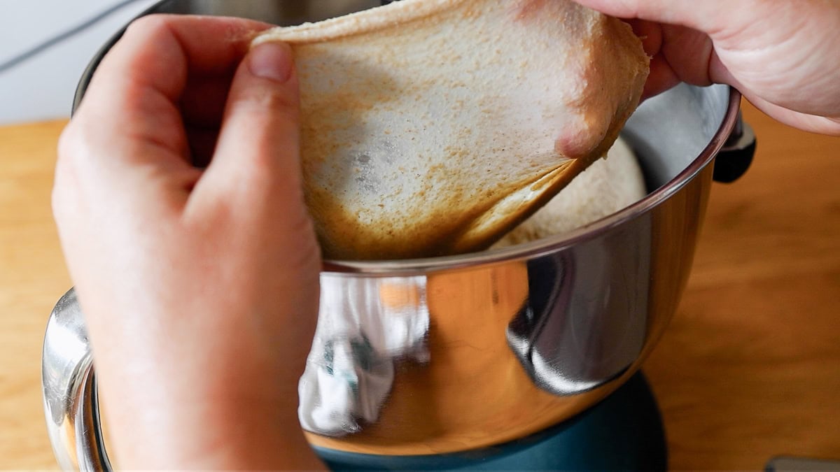 showing windowpane with fresh milled flour.